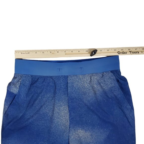 Lululemon Mens T.H.E. The Short 9" Linerless Shorts Med Blue Gym Athletic FLAW - Picture 11 of 14